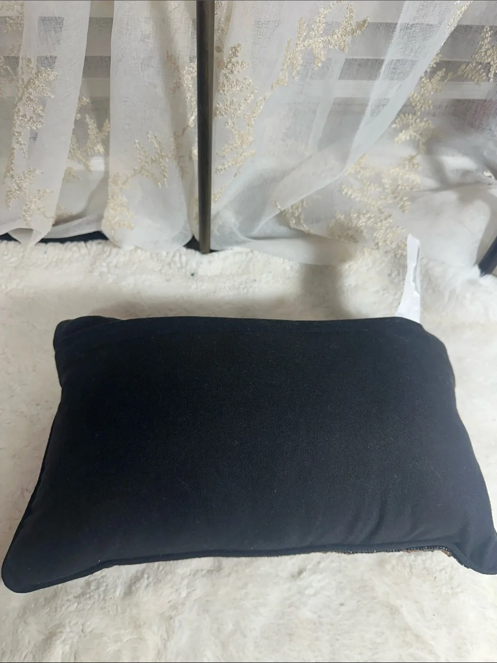 Made in India beaded leopard decor pillow